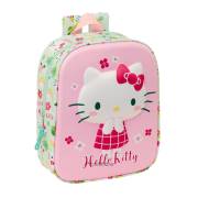 Mochila de creche Safta Hello Kitty 3D - Asa de mão / Compartimento principal com fecho / 22x27x10 cm / Rosa
