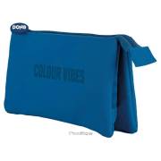 Estojo escolar Dohe Colour Vibes - 3 compartimentos / Azul