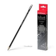 Pack 12 lápis com borracha Erichkrause Megapolis HB - hexagonal / HB / preto