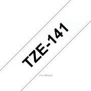Fita laminada compatível Brother tze141 - texto preto / fundo transparente - 18mm x 8m
