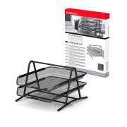 Bandeja para Documentos de 2 Níveis ErichKrause Compass - Mecanismo de Carril / Aço inoxidável / Preto