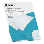 Bolsas de plastificação Ibico - A4 / 75 mícrons / brilhantes / 100 unidades