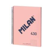 Caderno espiral Milan Serie 1918 - A4 / quadriculado / 80 folhas / rosa
