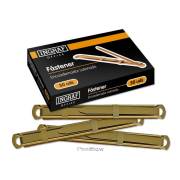 Pack 50 encadernadores fastener metálicos dourados com aba