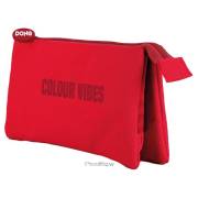 Estojo escolar Dohe Colour Vibes - 3 compartimentos / Vermelho