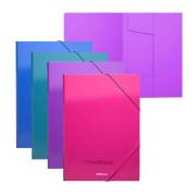 Pack 4 pastas com elástico ErichKrause - A4 / Polipropileno / Cores sortidas Matt Vivid