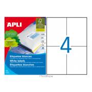 Etiquetas permanentes Apli 105 x 148 mm (100 folhas / 4 por folha)