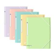 Pack 10 pastas com elástico Oxford Urban - A4 / Plástico / Cores pastel sortidas