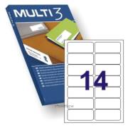 Etiquetas permanentes Multi3 99,1x38,1mm (100 folhas / 1400 etiquetas)