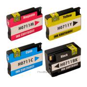 Pack 4 tinteiros compatíveis Hp 711