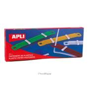 Pack 50 encadernadores fastener de plástico com aba 90x12mm / fecho compressor / cores sortidas