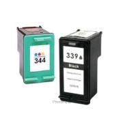 Pack 2 Tinteiros compatíveis Hp 339 preto + Hp 344 cores