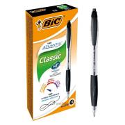 Pack 12 esferográficas Bic Atlantis Classic preto - ponta retrátil 1mm