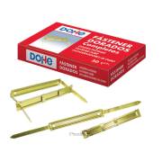 Pack 50 encadernadores fastener metálicos dourados 80mm com aba e pino