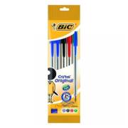 Pack 5 esferográficas Bic cristal original sortido - ponta redonda 1mm