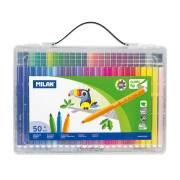 Pack 50 Canetas de feltro Milan - tinta à base de água misturáveis ??entre si