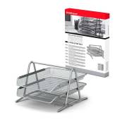 Bandeja para Documentos de 2 Níveis ErichKrause Compass - Mecanismo de Carril / Aço Inoxidável / Prateado