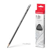 Pack 12 lápis com borracha Erichkrause Megapolis HB - triangular / HB / preto