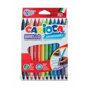 Pack 12 Canetas de feltro Carioca Birello - ponta dupla fina e média