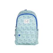 Mochila infantil Milan Coleção 460 - 9.5L / Compartimento principal e bolso frontal com fecho / 2 bolsos laterais / Verde e azul