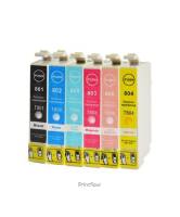 Pack 6 Tinteiros compatíveis Epson T0801/2/3/4/5/6 (CMYK)