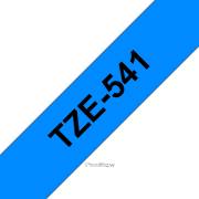 Fita laminada compatível Brother tze541 - texto preto / fundo azul - 18mm x 8m