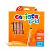 Pack 10 Lápis de cera Carioca Baby 1+ 3in1