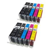 Pack 10 tinteiros compatíveis Canon 550XL / 551XL