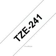 Fita laminada compatível Brother tze241 - texto preto / fundo branco - 18mm x 8m