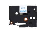 Fita laminada compatível Brother tze133 - texto azul / fundo transparente - 12mm x 8m