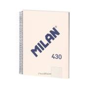 Caderno espiral Milan Serie 1918 - A4 / quadriculado / 80 folhas / beje