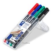 Marcadores permanentes Staedtler lumocolor 317 - traço médio 1mm / 4 unidades / cores sortidas