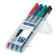 Marcadores permanentes Staedtler lumocolor 318 - traço fino 0.6mm / 4 unidades / cores sortidas
