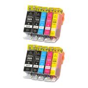 Pack 10 tinteiros compatíveis Canon 525XL / 526XL