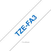 Fita têxtil compatível Brother TZeFA3 - texto azul / fundo branco - 12mm x 3m