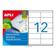 Etiquetas permanentes Apli 105 x 48 mm (100 folhas / 12 por folha)