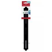 Régua Reta Faber-Castell Dots 30 cm - espaço para nome / escalas para canhotos e destros / preto