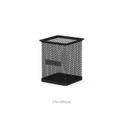 Porta-lápis Quadrado ErichKrause Compass Classic - 80×80×95 mm / Aço Inoxidável Perfurado / Preto