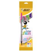 Pack 4 esferográficas Bic Cristal Fun cores sortidas - ponta redonda 1.6mm