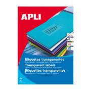 Etiquetas transparentes resistentes Apli 210 x 297 mm (20 folhas / 1 por folha)