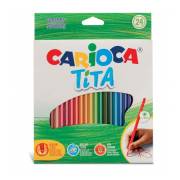 Pack 24 lápis de cor carioca tita - cores sortidas