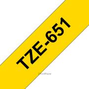 Fita laminada compatível Brother tze651 - texto preto / fundo amarelo - 24mm x 8m