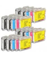 Pack 20 tinteiros compatíveis Brother LC970 / LC1000 (CMYK)