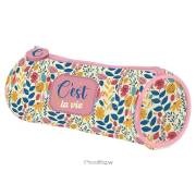 Estojo escolar Dohe Cest la Vie - 1 compartimento / Fecho de correr com puxador de borracha