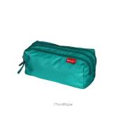 Estojo escolar Enri - 3 compartimentos / Verde Azulado