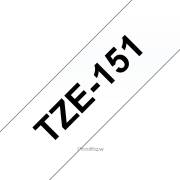 Fita laminada compatível Brother tze151 - texto preto / fundo transparente - 24mm x 8m