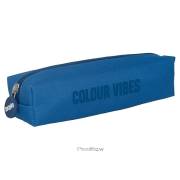 Estojo escolar Dohe Colour Vibes - 1 compartimento / 21x5xm / Azul