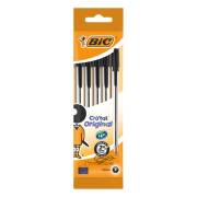 Pack 5 esferográficas Bic cristal original preto - ponta redonda 1mm