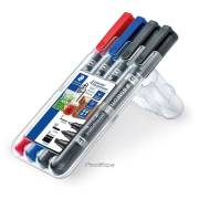Marcadores permanentes Staedtler lumocolor 348 - ponta dupla / 4 unidades / cores sortidas