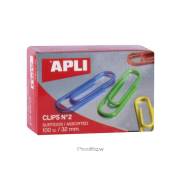 Clipes coloridos Apli - N 2 / 32mm / 100 unidades